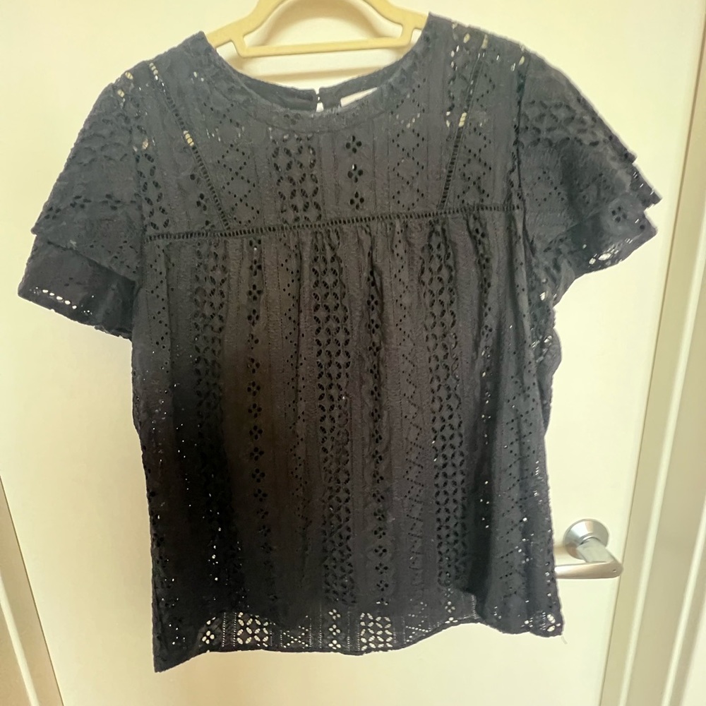 Black eyelet top